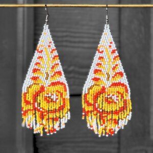 Handmade Retro Waves Boho Earrings Fringe Boheme Jewelry Western Beaded Y2K